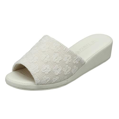 [Pansy] 9335 Indoor Slippers Room Shoes Puff Jacquard Weave Women's M Ivory