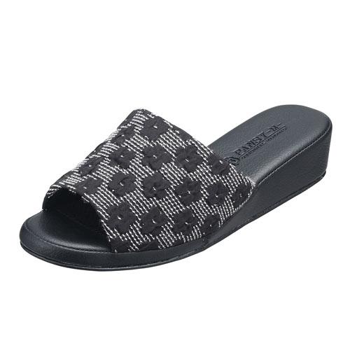 [Pansy] 9335 Indoor Slippers Room Shoes Puff Jacquard Weave Women's S Black