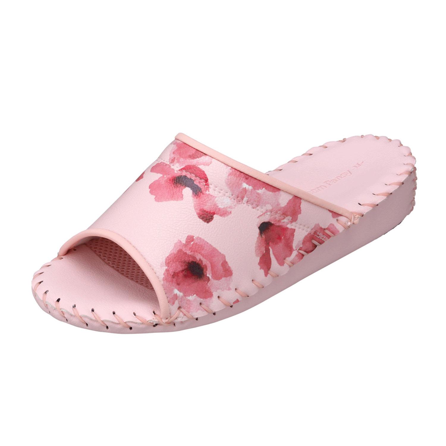 [Pansy] 9306 Indoor Shoes Room Shoes Slippers Women's Hand-Knitted Antibacterial L Pink