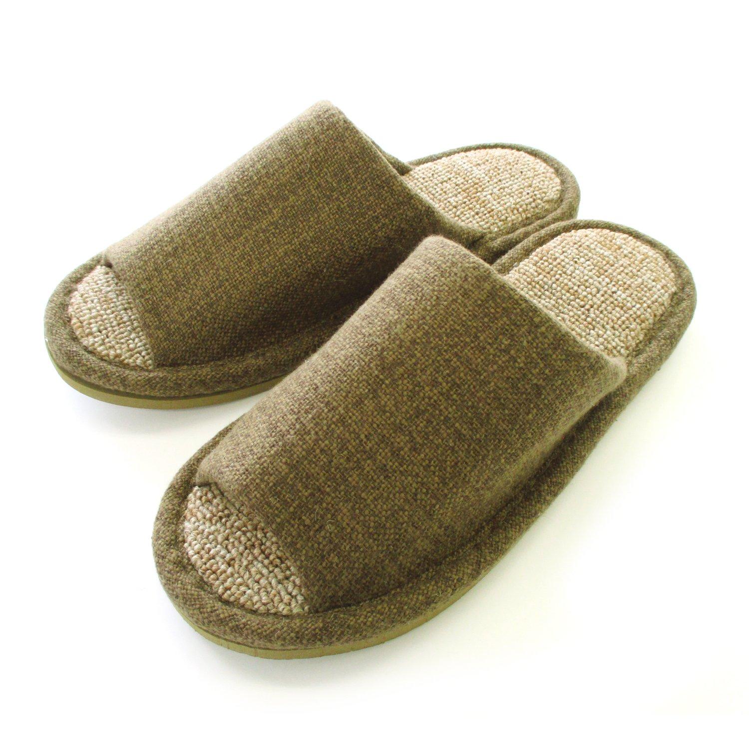 ECRU Pile Slippers - Wood Brown - L
