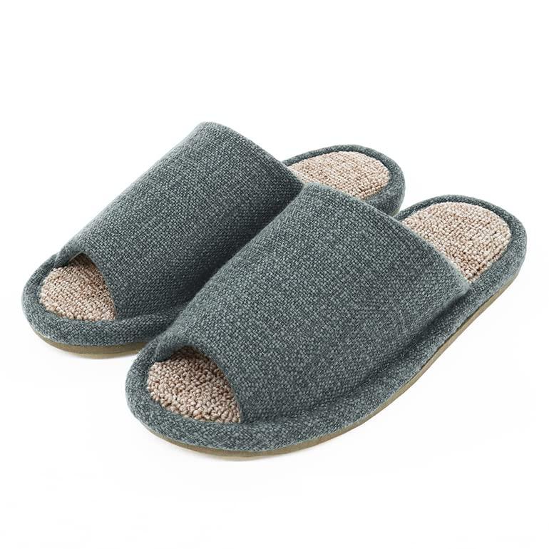 ECRU Pile Slippers - Stone Gray - M
