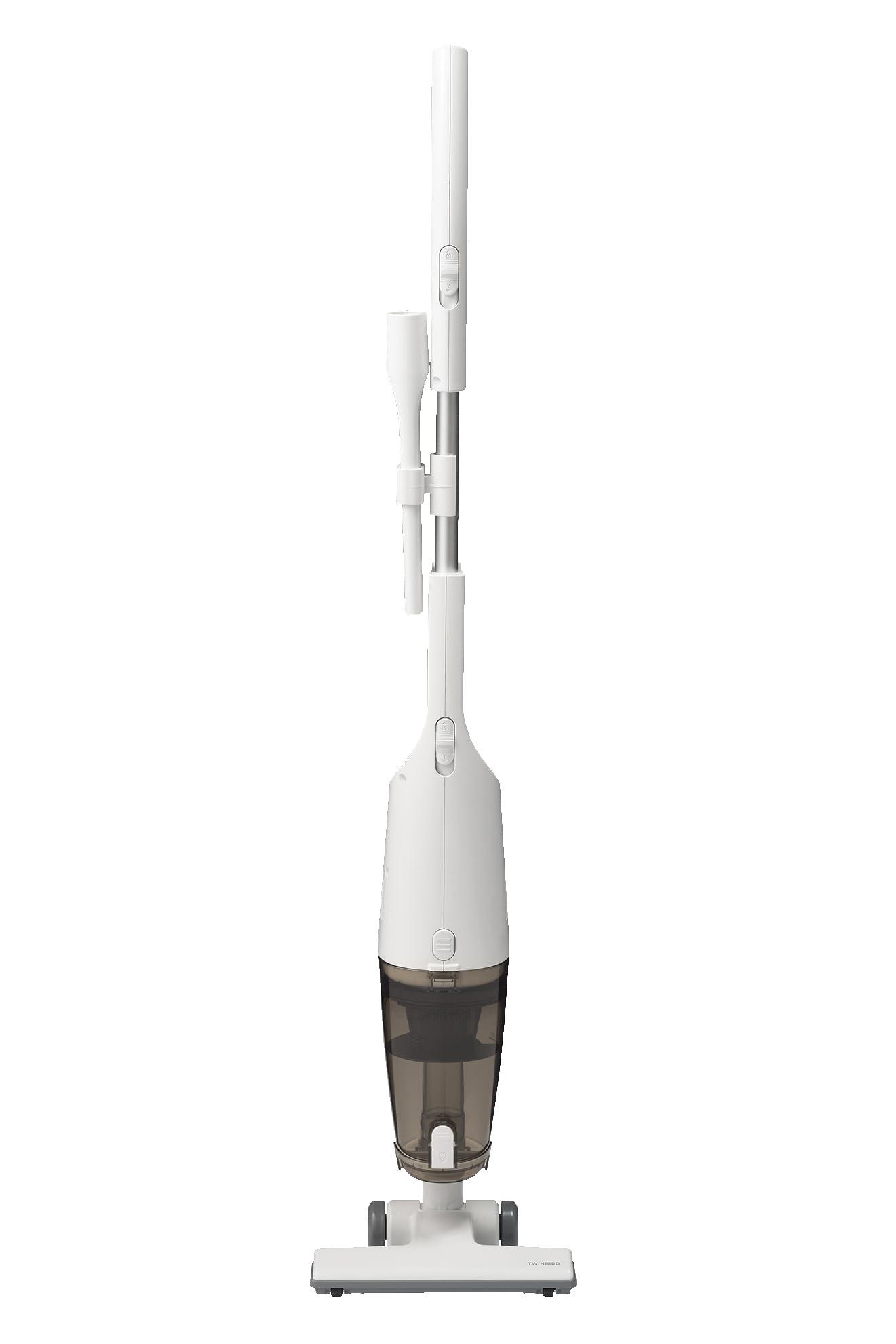 Twinbird Vacuum Cleaner Cyclone Stick Cleaner Lightweight 2-Way Self-Standing Corded Suction Power 100W Easy Maintenance White TC-5182W