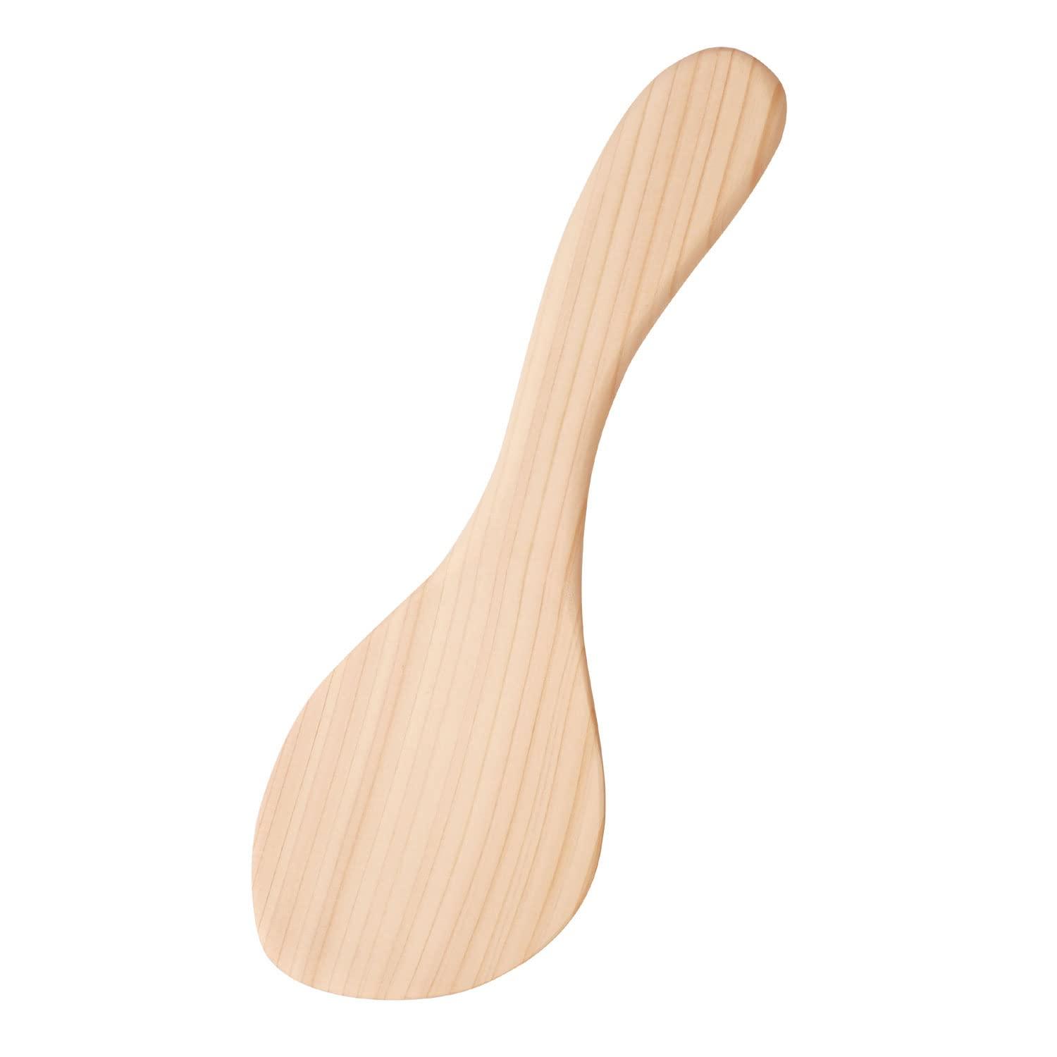 Yamako Temahima Workshop Gentle Cypress Rice Scoop Made in Japan Easy to Hold Easy to Use Cypress Wooden Simple Unvarnished Kitchen Tool Cooking Utensil Cooking Soft to the Touch 78308