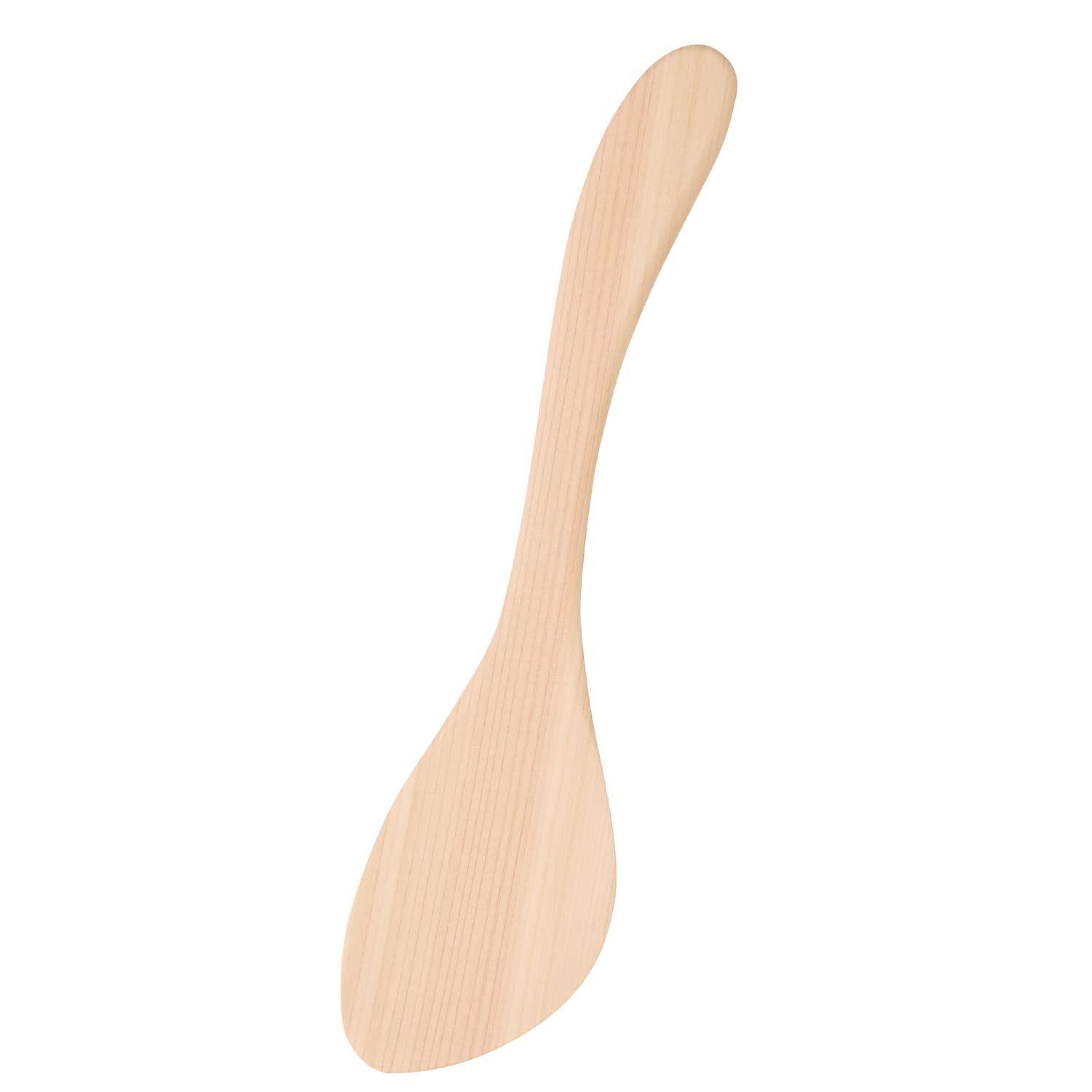 Yamako Temahima Workshop Gentle Cypress Ladle Turner 31.5cm Made in Japan Easy to Hold Easy to Use Cypress Wood Simple Unvarnished Kitchen Tool Cooking Utensil Cooking Soft to the Touch 78308