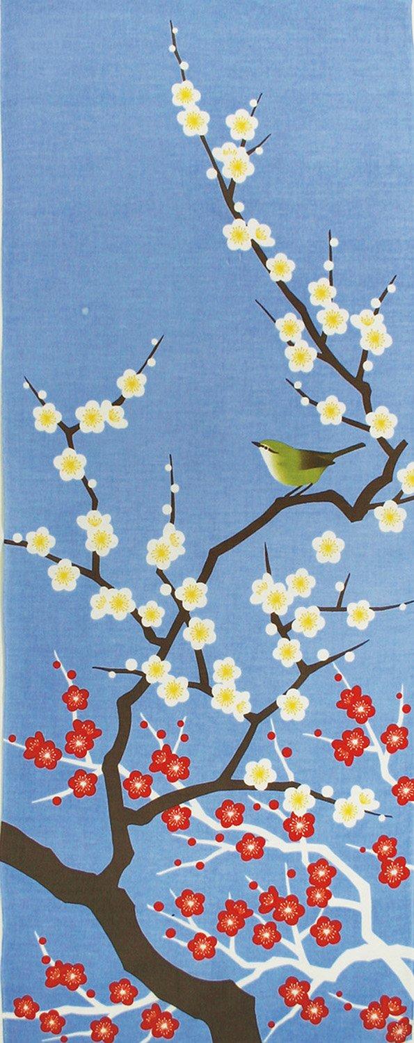 Yamako Shikisai Cloth Tenugui Plum Blossoms and Nightingale 35×90cm 87547