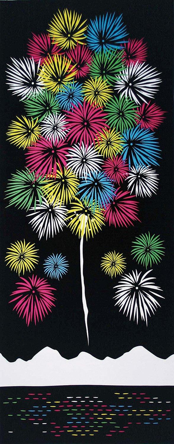 Yamako Shikisai Cloth Tenugui Fireworks 35×90cm 87553