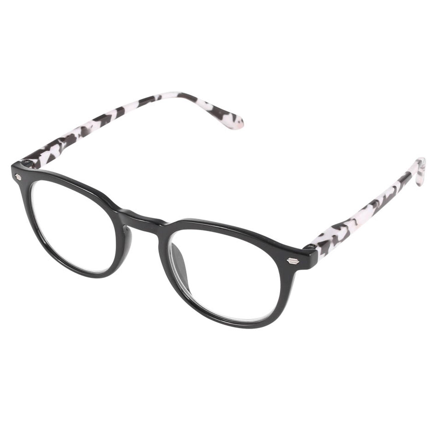 [Dalton] YGF148 No matter how many you purchase, shipped via Yamato Neko-Poso Boston-style reading glasses with vivid color combinations Large lenses READING GLASSES Reading glasses Welfare, caregiving, magnifying glass Reading Glasses Presbyopia Respect for the Aged Day, Father's Day, Mother's Day (1.5, BLACK MONO)