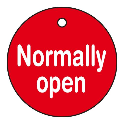 φ50mm Round Valve Open/Close Tag (Normally Open, Red)