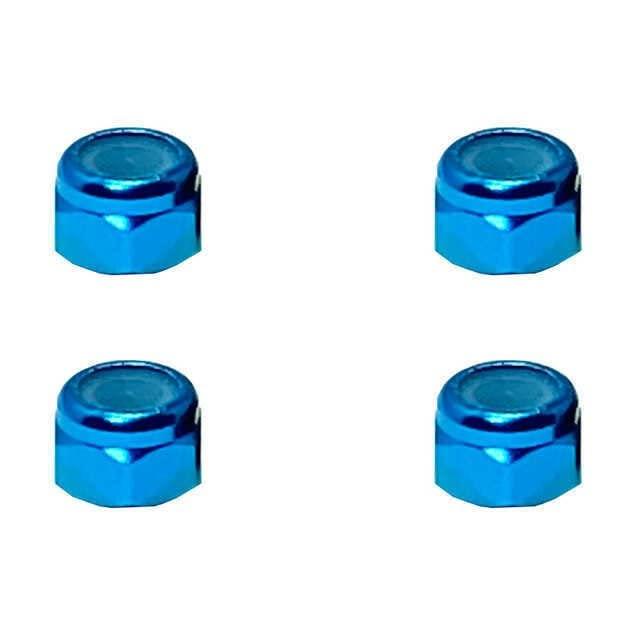 SGX-03TB Aluminum Nylon Nut M3 Light Blue 4pcs