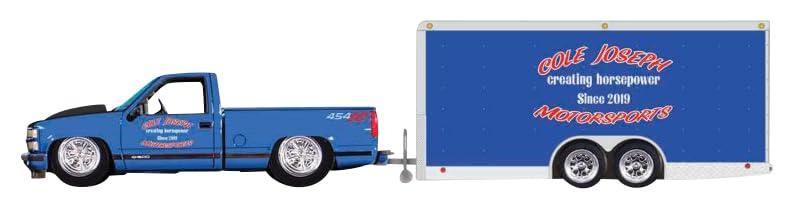 MS15368CV Myst 1/64 DTG 1993 Chevrolet 454 SS Pickup / Trailer Metallic Blue