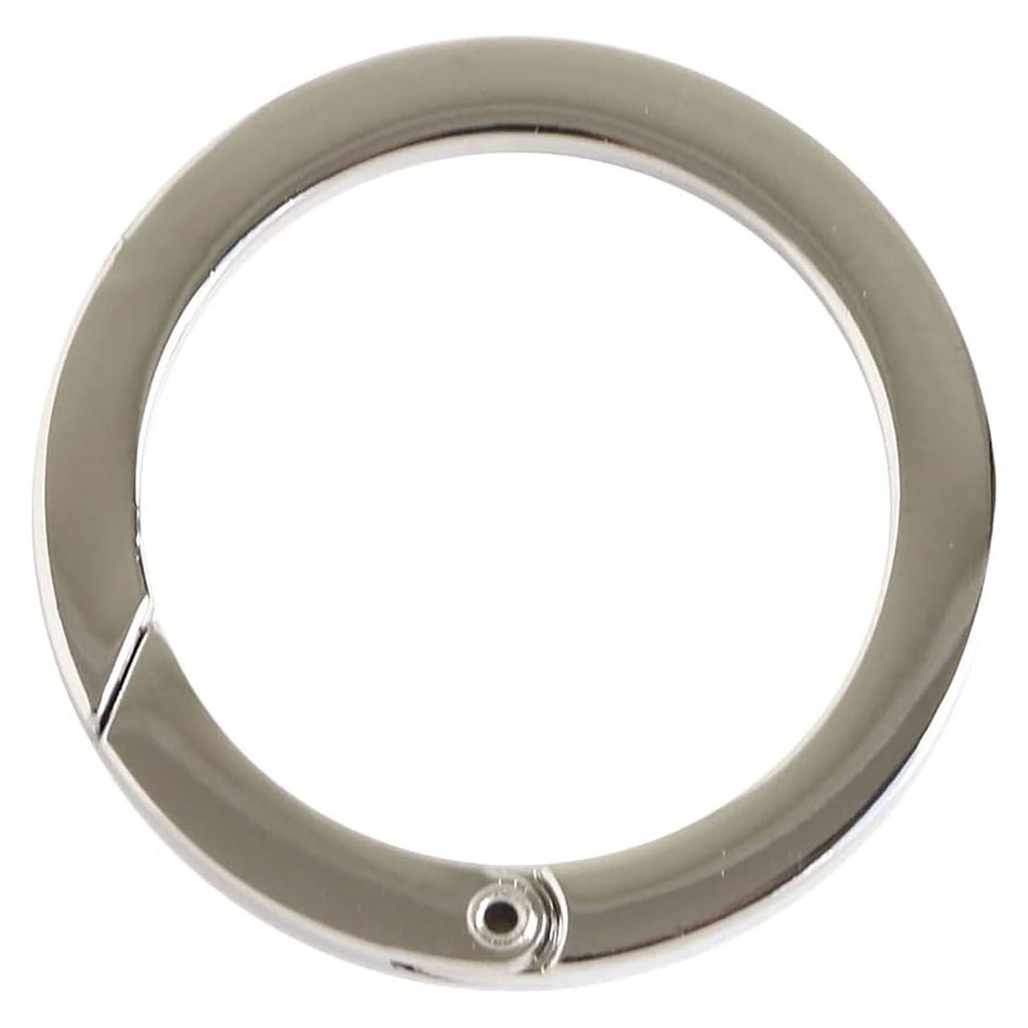Nippon Button Trading Flat Cast Carabiner Round Large φ49mm Value Pack 20-Piece Silver CK1-50-S