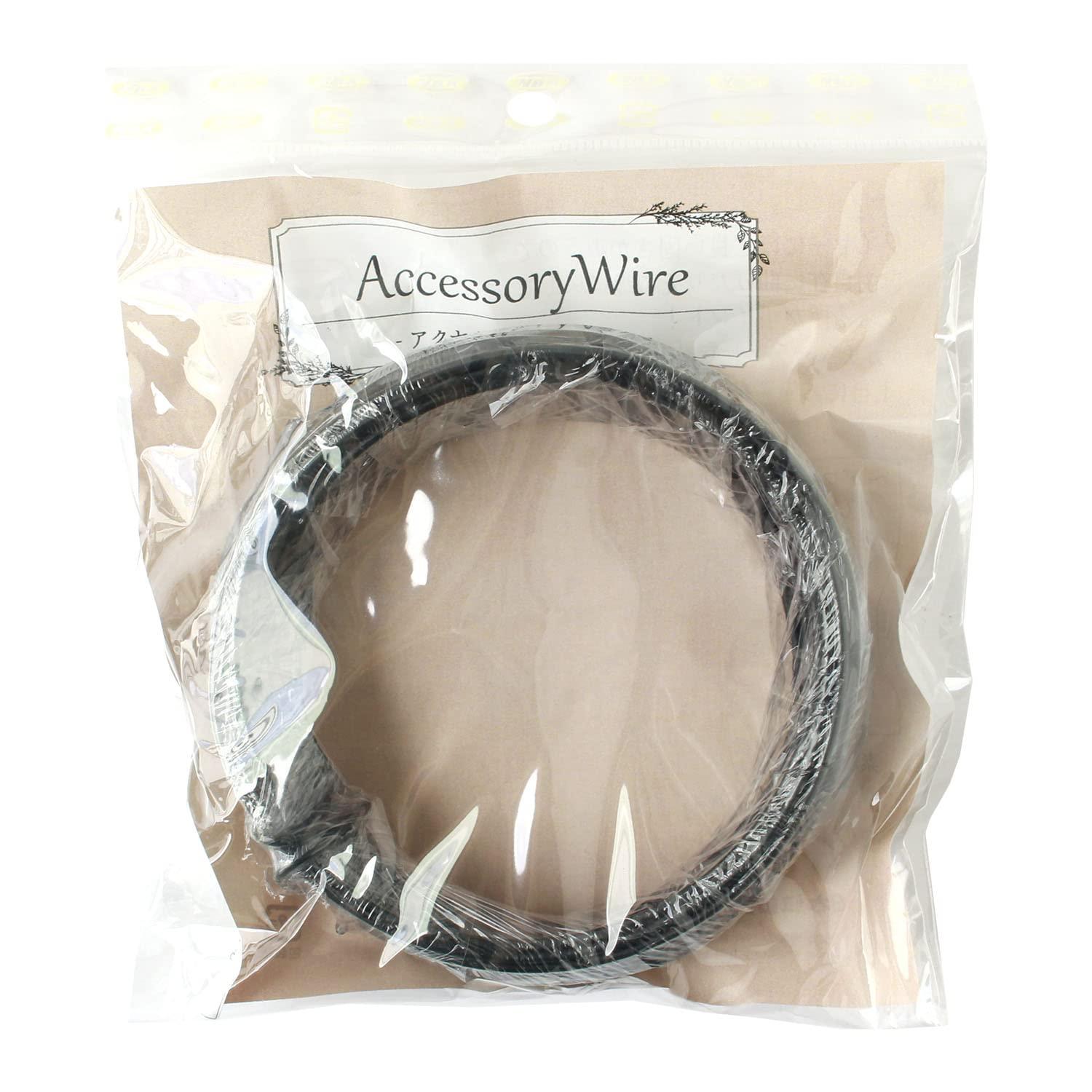 Nippon Button Trading Co., Ltd. Wire for Hair Accessories Outer Diameter: 2mm Core Diameter: 1.2mm 10m Roll Black KE1147-B