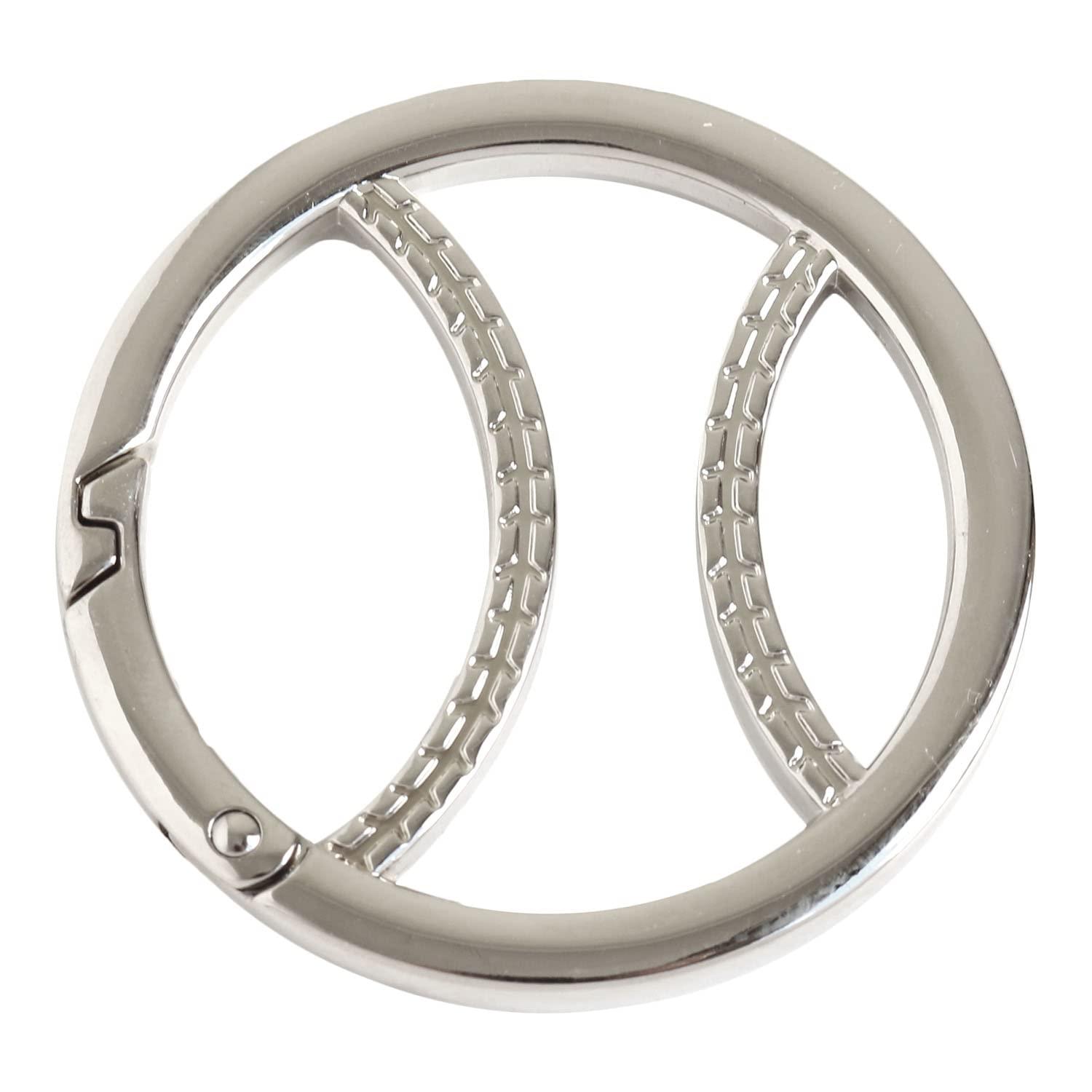 Nippon Button Trading Cast Carabiner Baseball φ50mm Silver CK5-1-S