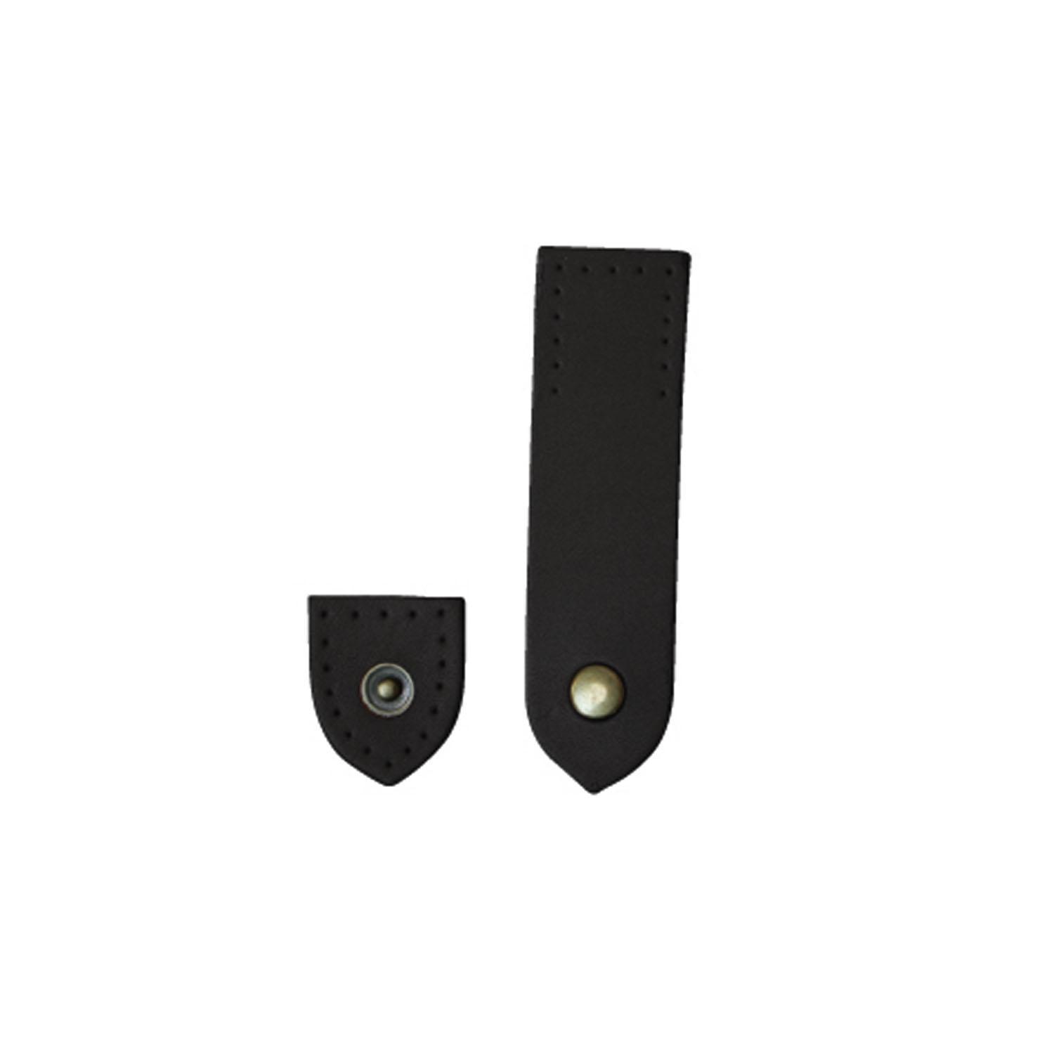 Nippon Chuko Genuine Leather Belt with Snap Fastener W2.5×H6cm Black KTF16-B