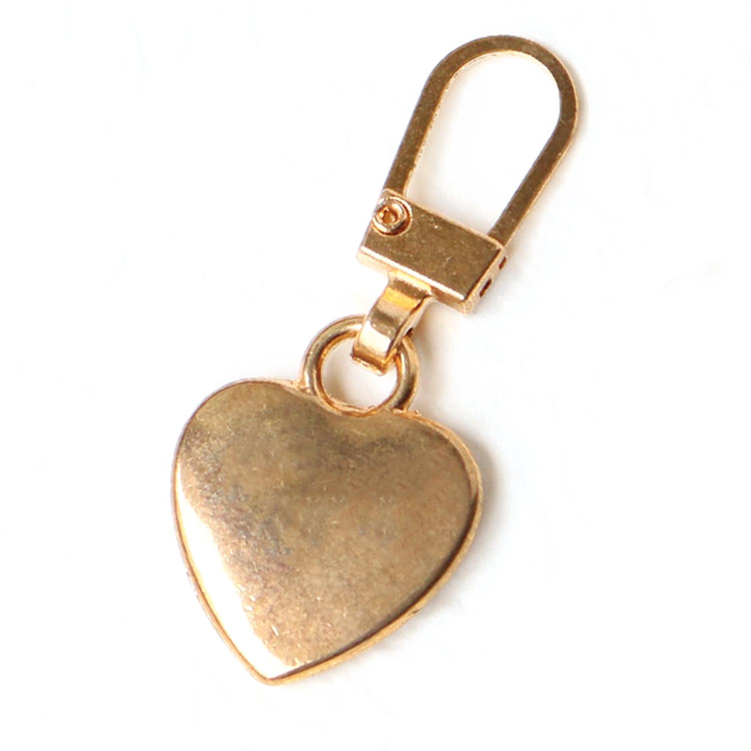 Nippon Chuko Replacement Zipper Charm 1-Piece Pack  Heart  Gold KE2009-G