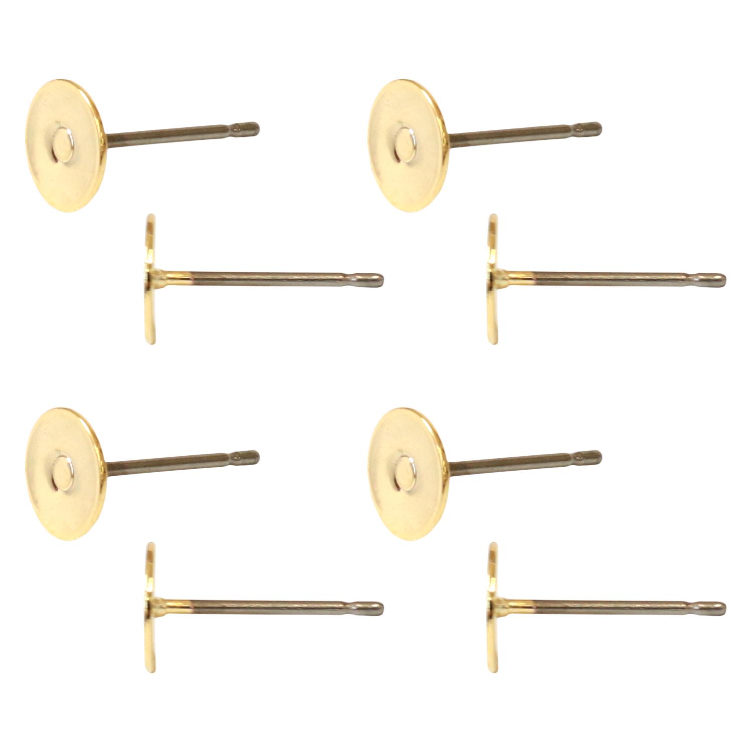 Nippon Button Trading Nickel-Free Stud Earrings with Backing, 5 Pairs, Gold KE1504-G