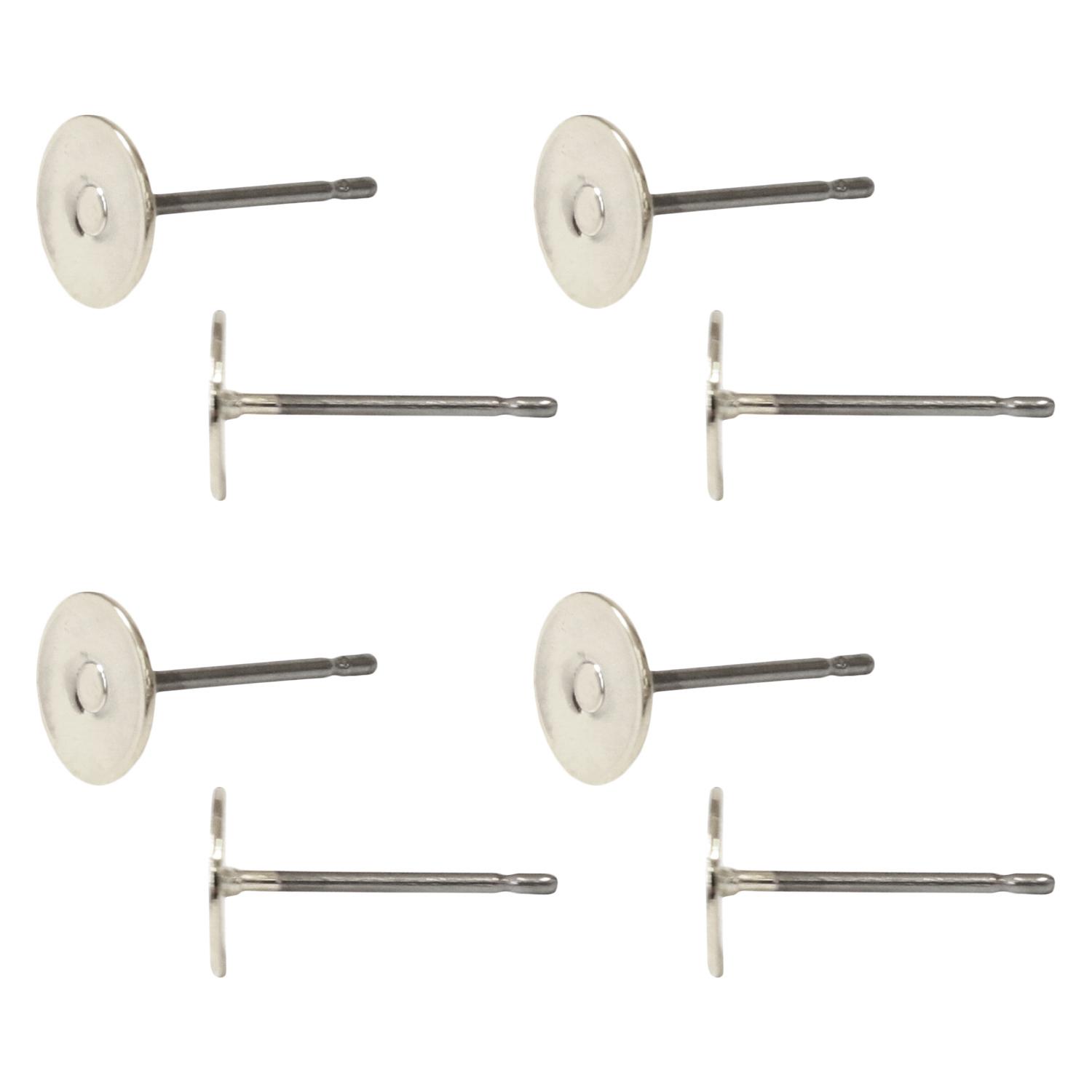 Nippon Button Trading Nickel-Free Stud Earrings with Backing, 5 Pairs, Silver KE1504-S