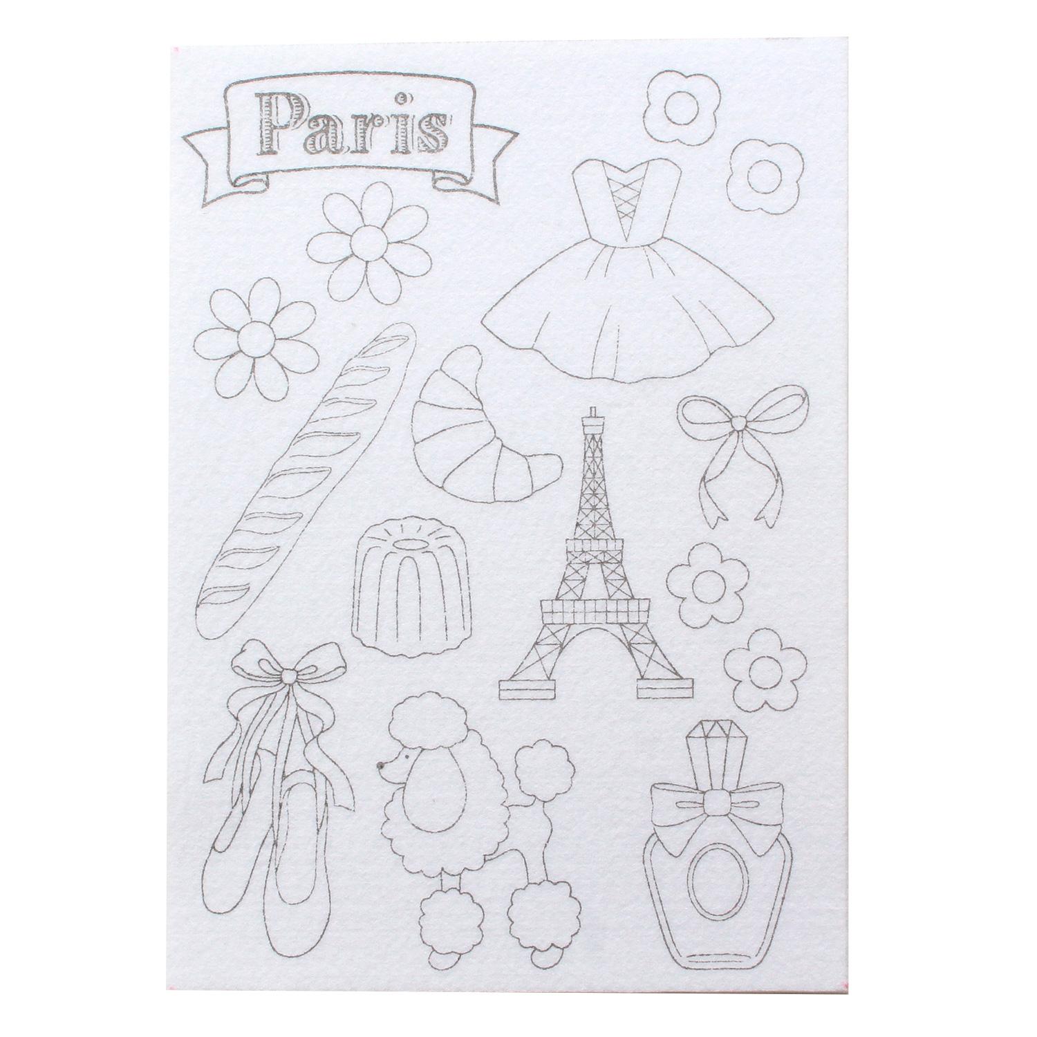 Nippon Chuko Pre-Printed Pattern Felt Base Easy-to-Use Felt 1 Sheet Paris LCF-2