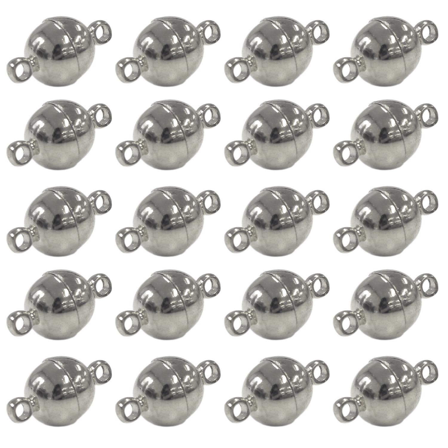 Nippon Chuko Magnet Clasp Ball Large 20-Piece Set Silver A12-514S-20