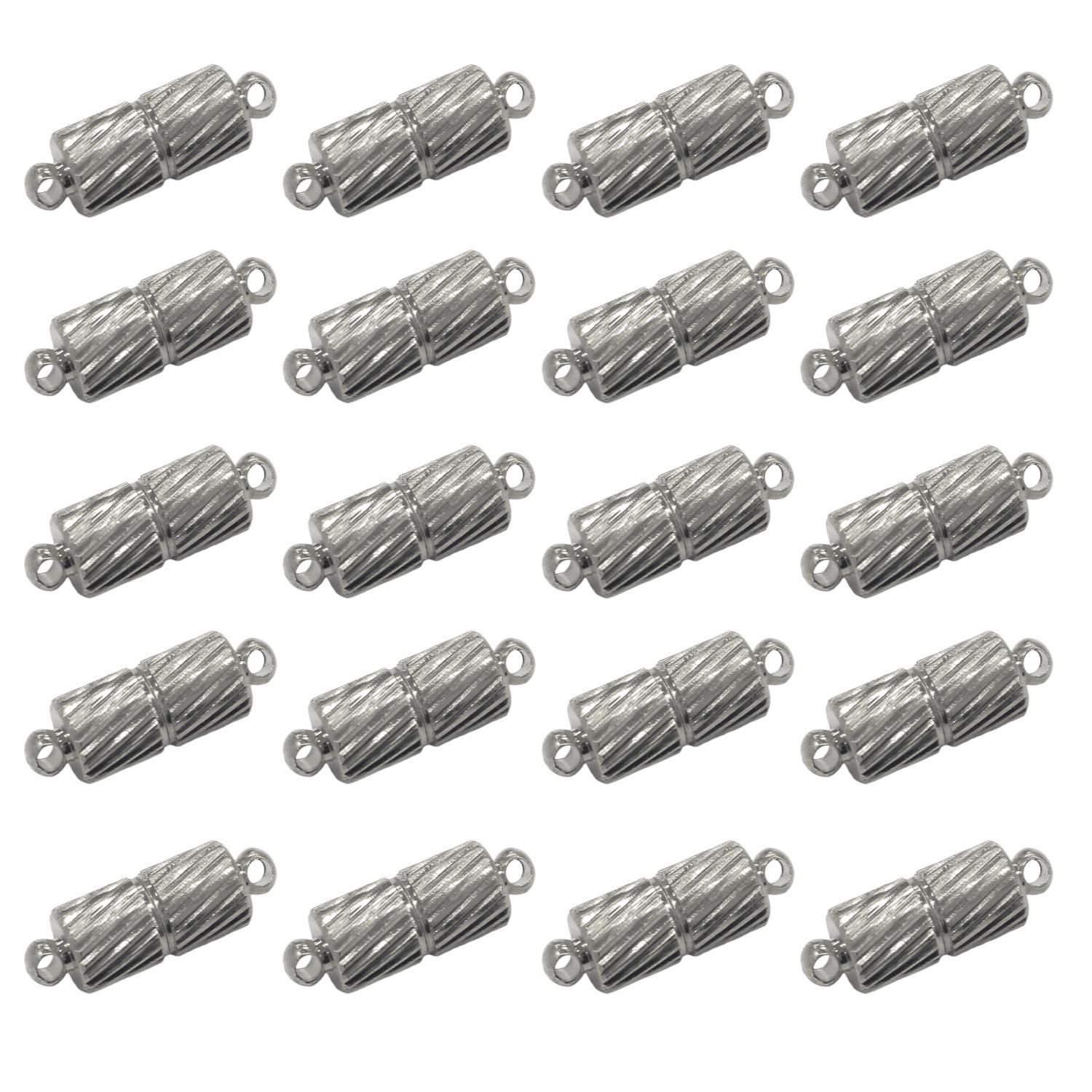 Nippon Chuko Magnet Clasp Cylinder 20-Piece Set Silver A12-515S-20