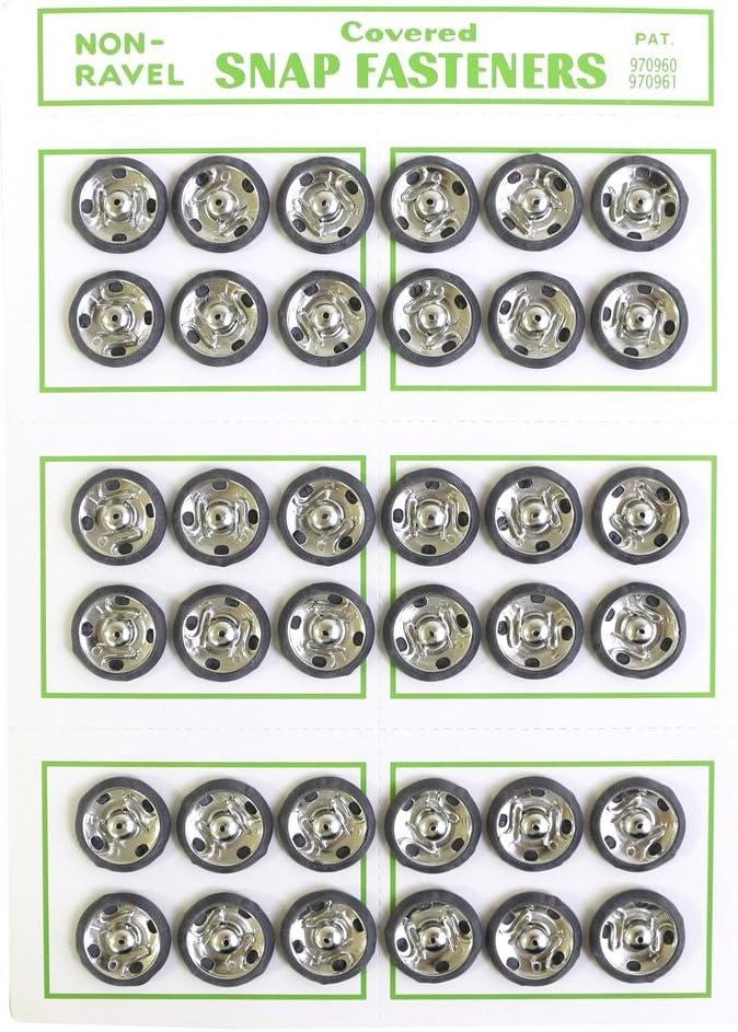 Japan Button Trading Silk Snap Buttons 36-Piece Pack φ14mm Dark Gray FSLK-14-75