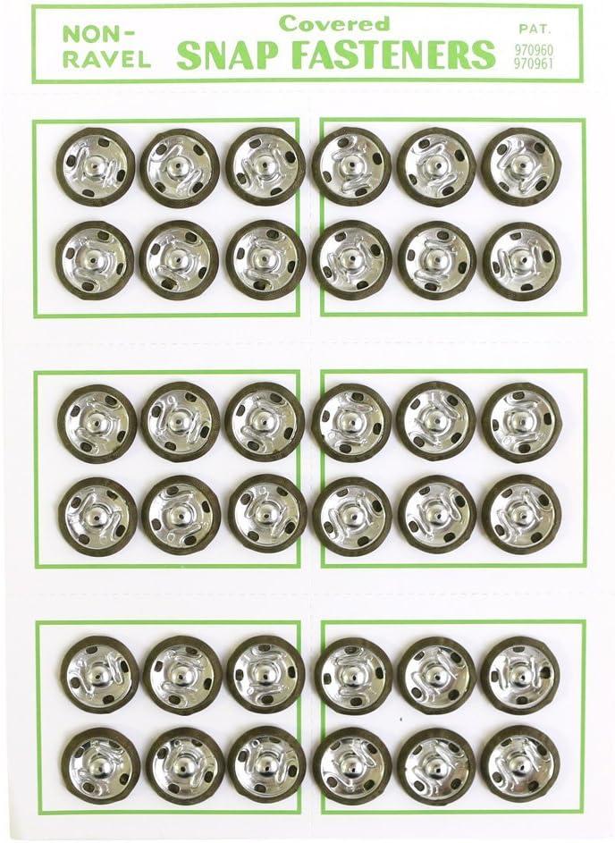 Nippon Button Trading Silk Snap Button 36-Piece Set φ14mm Moss Green FSLK-14-66