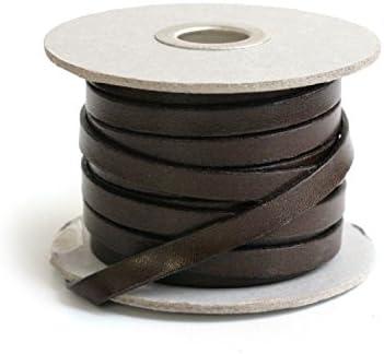 Nippon Button Trading Co., Ltd. Cowhide Leather Tape 8mm Width 10m Length Roll Dark Brown MTLS1008-4