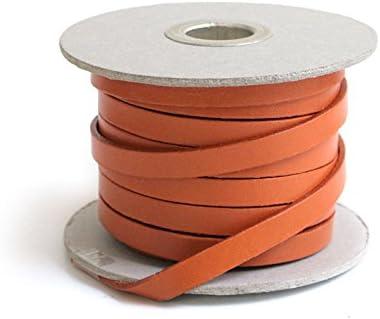 Nippon Button Trading Co., Ltd. Cowhide Leather Tape 8mm Width 10m Length Roll Orange MTLS1008-10