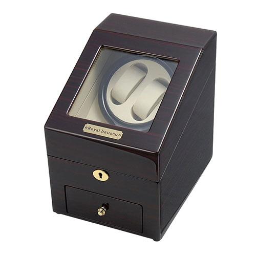 Royal Hausen Watch Winder Winder Machine for 2 Watches, Holds 3 Watches, Elegant Luxury, Modern Design GC03-S66EW