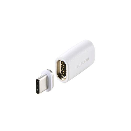 ELECOM Pitta-Magnet Adapter USB-C Port - USB-C Plug White MPA-CMAADWH