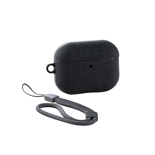 ELECOM AirPods Pro 3 Fabric Touch Case Compatible with MagSafe Charging Smooth, Comfortable Texture Black AVA-AP07CCBK