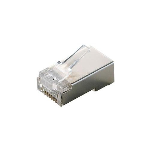 ELECOM DIY RJ45 Connector Cat5e Single-Wire/Twisted-Pair Compatible STP 10-Pack Silver LD-SRJ45T10V2