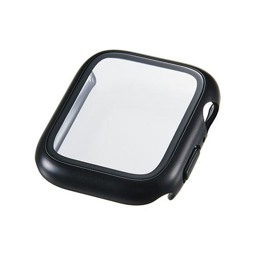 ELECOM Apple Watch 44mm Full Cover Case Premium Glass High Transparency Metallic 44mm Black AW-25DFCGPBK