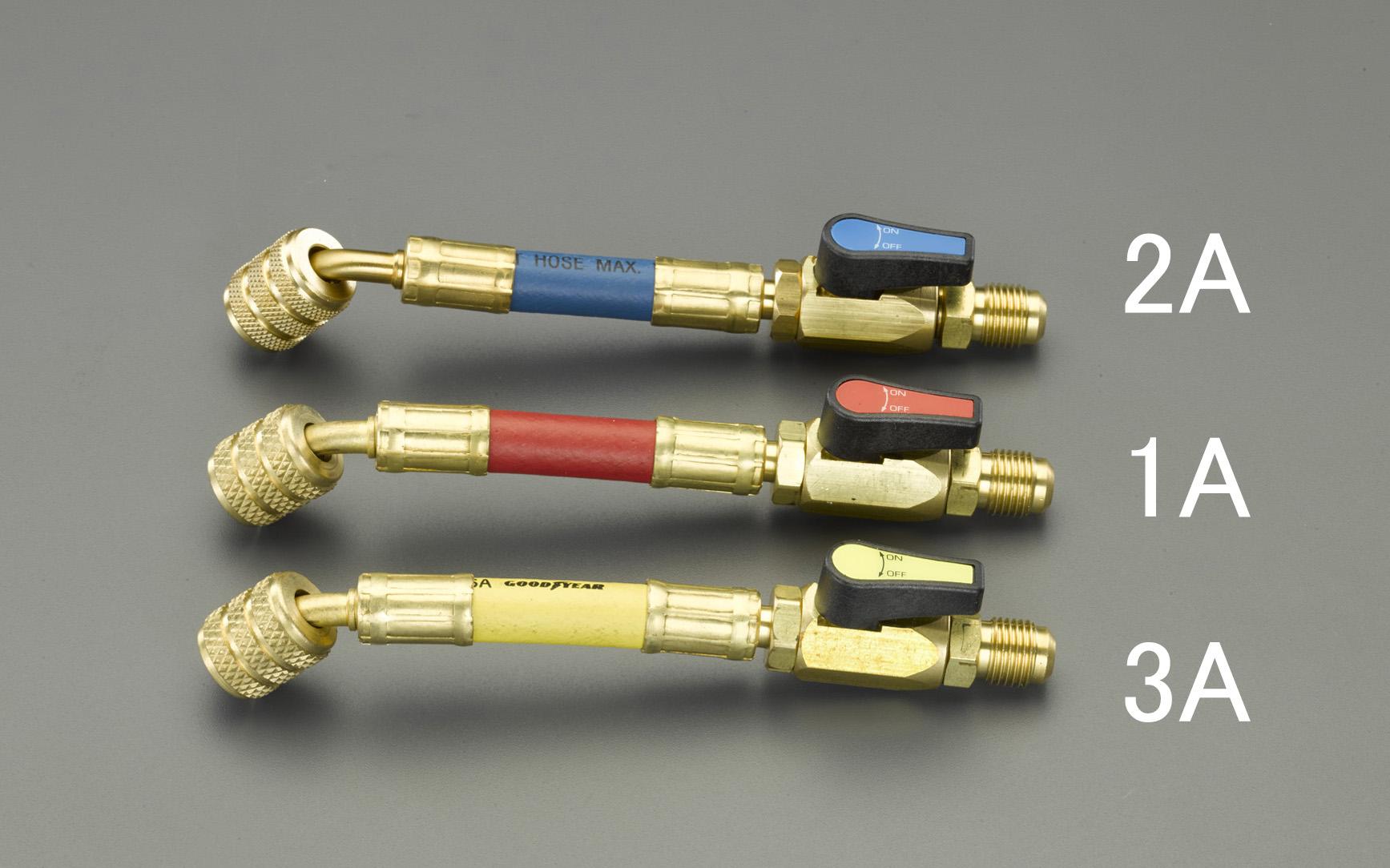 15cm / R32 / R410A Ball Valve Charging Hose (Yellow)