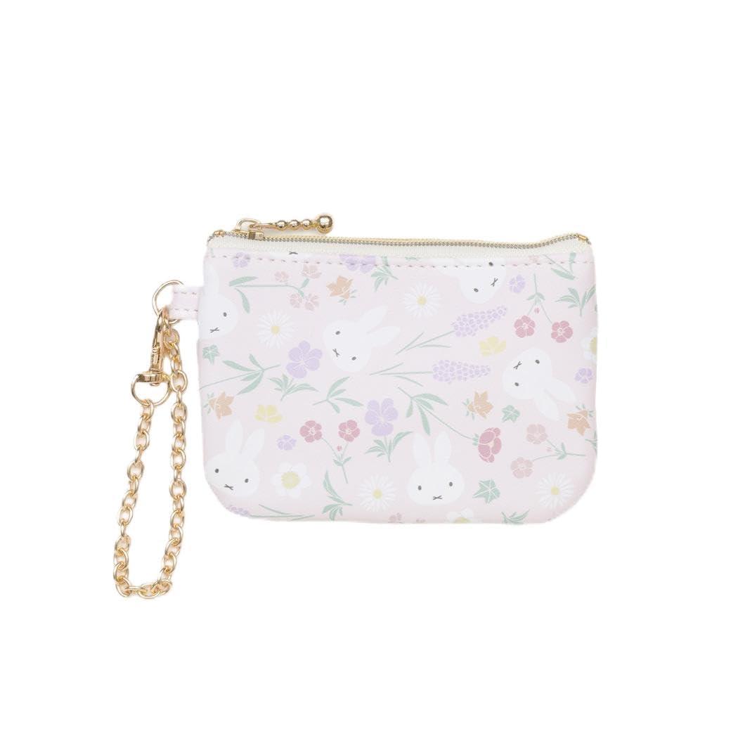 miffy floral pattern coin & pass case / pink