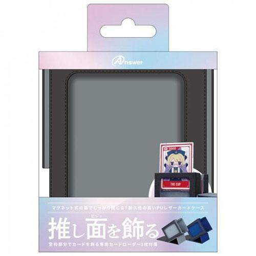 Answer Trading Card Window Card Case HG Leather-Style Deck Case Large Capacity Storage Black/Gray ANS-TC171BGY