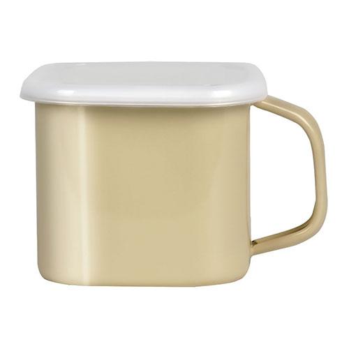 Rise Creation Enamel Miso Pot Easy Storage Long-lasting and Safe to Use Greige (Straw-colored) R0512-B
