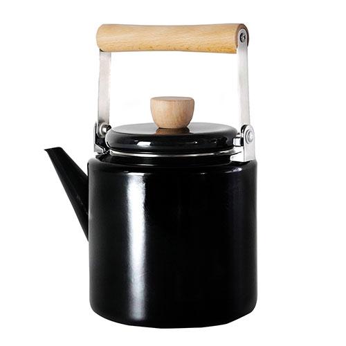 Rise Creation Enamel 2L Kettle Easy-to-Use Kettle Excellent Heat Conduction for Quick Boiling Black R0602-F