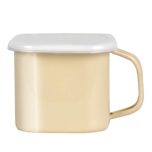 Rise Creation Enamel Miso Pot Easy Storage Long-lasting and Safe to Use Ecru (Light Brown) R0512-C
