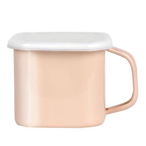 Rise Creation Enamel Miso Pot Easy Storage, Long-Lasting and Reliable Pink Beige (Shinonome) R0512-D