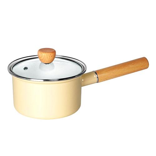 Rise Creation Enamel 15cm Milk Pan Durable and Eco-Friendly Material for Long-Lasting, Worry-Free Use Ecru R0514-C