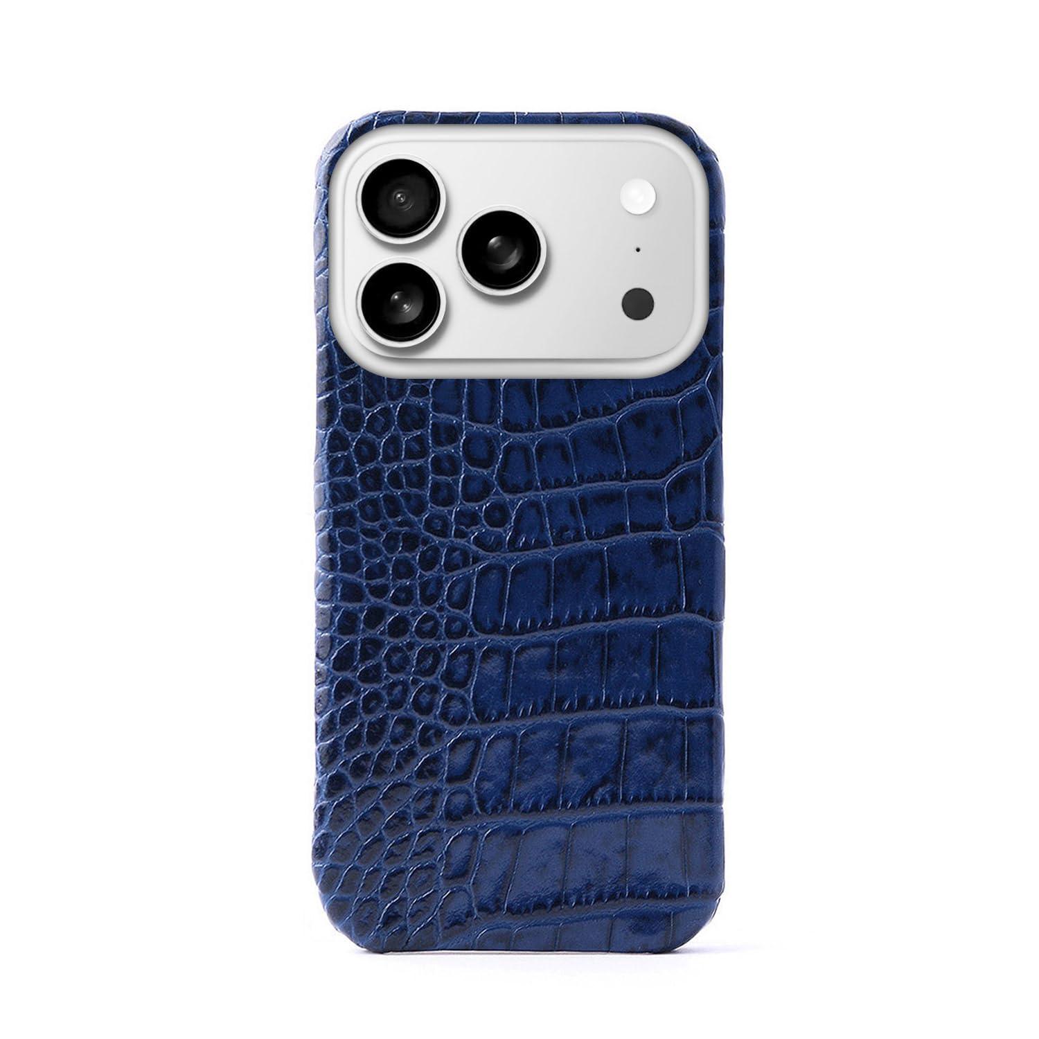 ABBI SIGNATURE LIPARI Italian Leather MagSafe-Compatible Back Cover for iPhone 17 Pro Navy ABS27778i17PR