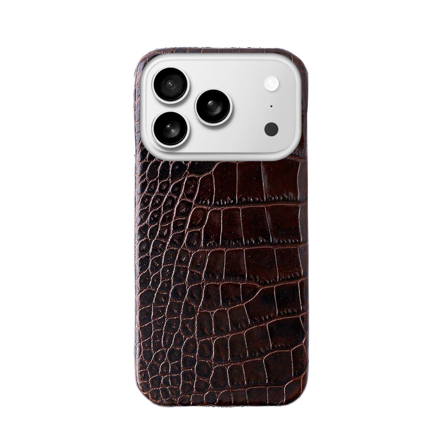 ABBI SIGNATURE LIPARI Italian Leather MagSafe-Compatible Back Cover for iPhone 17 Pro Dark Brown ABS27782i17PR