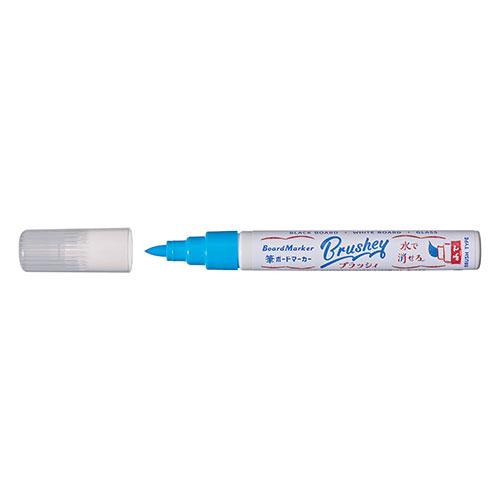 Reimei Fujii Brush Board Marker Easily erasable with a damp cloth. Brush-tip marker in vivid fluorescent colors. Blue LBM1347AX5