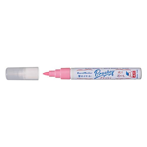 Reimei Fujii Brush Board Marker Easily erased with a damp cloth. Brush-tip marker in vivid fluorescent colors. Pink LBM1347PX5