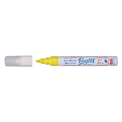 Reimei Fujii Brush Board Marker Easily erased with a damp cloth. Brush-tip marker in vivid fluorescent colors. Yellow LBM1347YX5