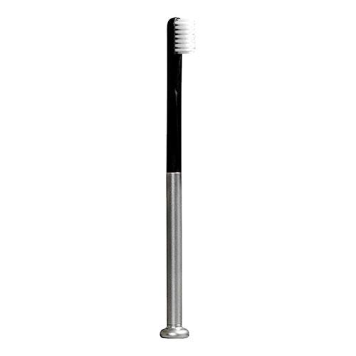 Yoshida Kogyo Adelie Long-Life & Eco-Friendly Toothbrush (1 Handle + 1 Replacement Brush Head) Stands upright for cleanliness Titanium Silver ADELIE-59100