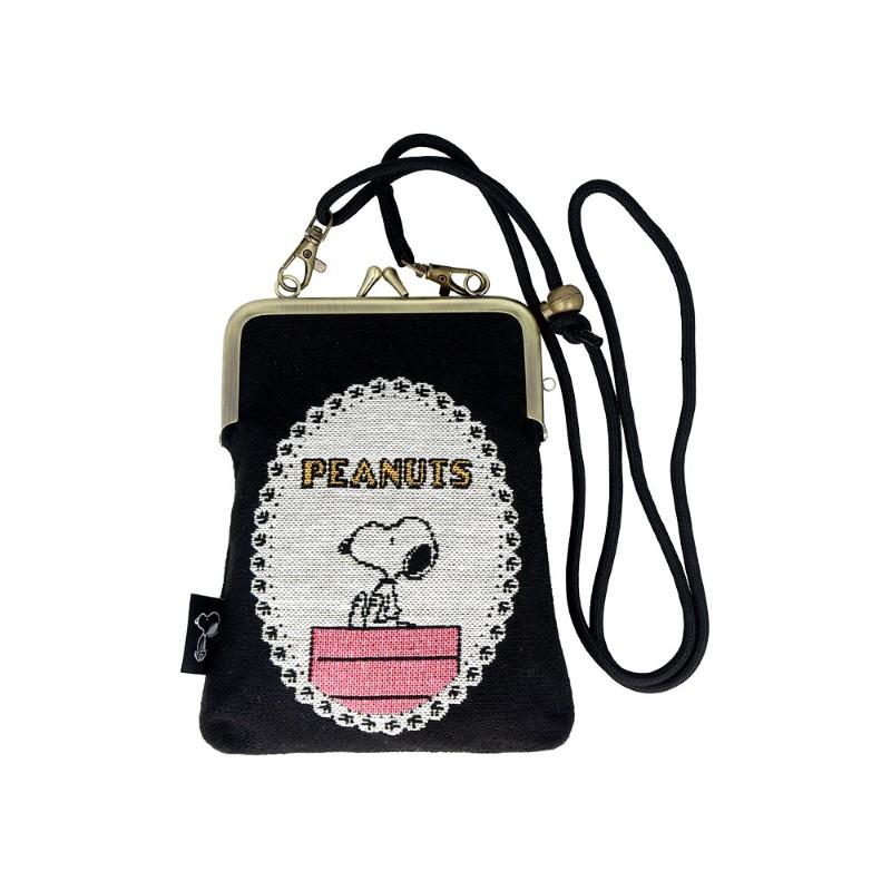 PEANUTS Gobelin Weave Coin Purse Multi-Shoulder Pouch / Snoopy Frame