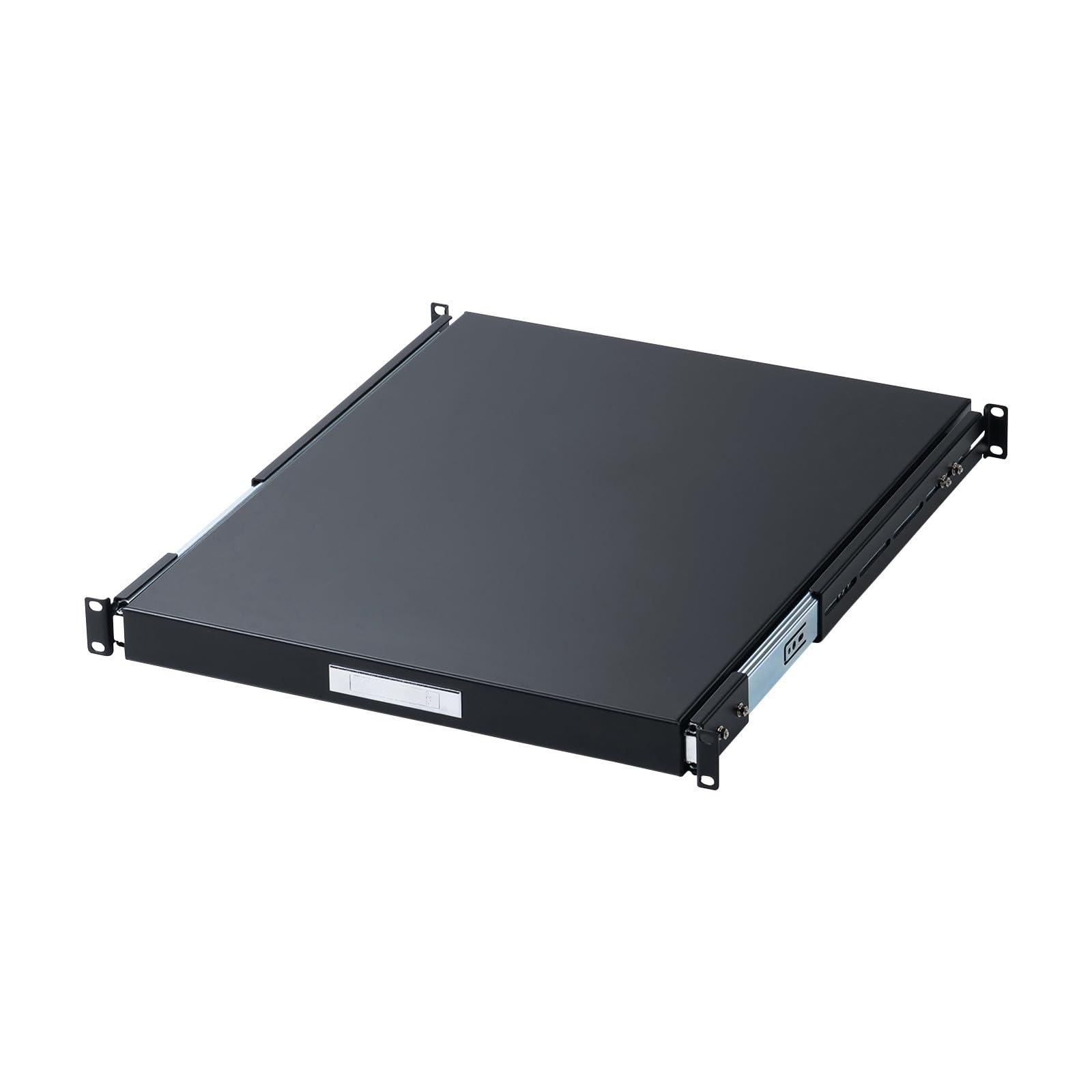 Sanwa Supply 19-inch Mounting Slide Shelf Black CP-SVHTST1BK