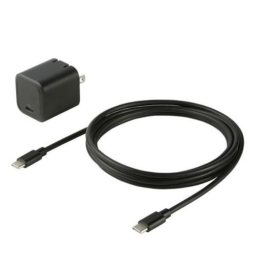 Sanwa Supply USB PD-Compatible Cube-Shaped AC Charger with PD 45W Type-C Cable Included ACA-PD109SETBK